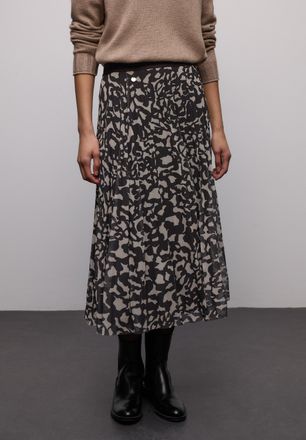 Street One Meshrock STREET ONE, Damen, Gr. 40, molten earth, Web, Obermaterial: 95% Polyester, 5% Elasthan. Futter: 100% Viskose, gemustert, ausgestellt 3/4-L&auml;ng