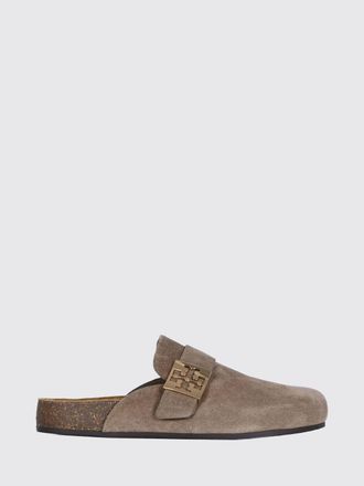 Tory Burch Mellow Suede Mules with Double T Logo