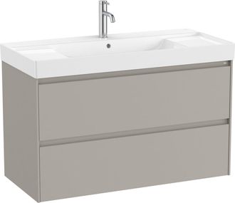 Roca Roca - Pack Unik Mueble Base De 2 Cajones + Lavabo Ona Color: Gris Arenado