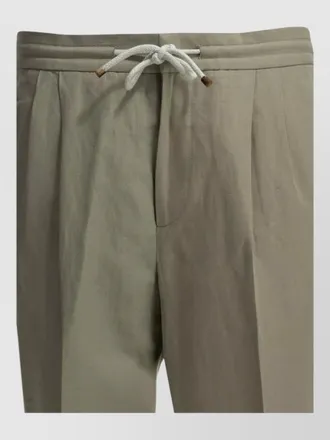 Brunello Cucinelli linen cotton shorts back pockets pleats