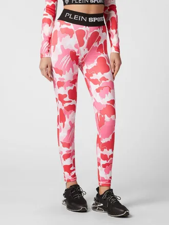 Plein Sport Leggings a vita alta in tessuto tecnico con stampa camouflage
