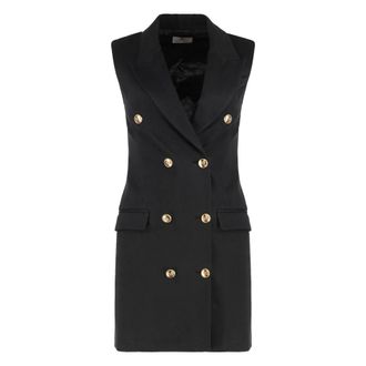 Elisabetta Franchi Linen-blend gabardine dress