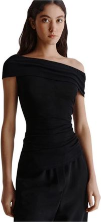 Marella Top met korte mouwen - Dames - Tops zonder mouwen - Zwart - M - Katoen - Tops