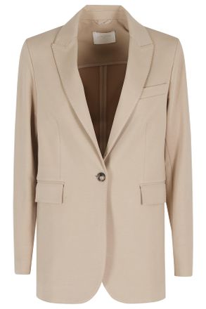 Circolo 1901 Beige Fleece Single-Breasted Cotton Blazer