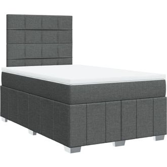 vidaXL Vidaxl - Cama Box Spring Con Colch&oacute;n Tela Gris Oscuro 120x200 Cm