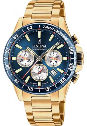 Festina F20634-2 Mens Timeless Chronograph Watch - Gold - One Size