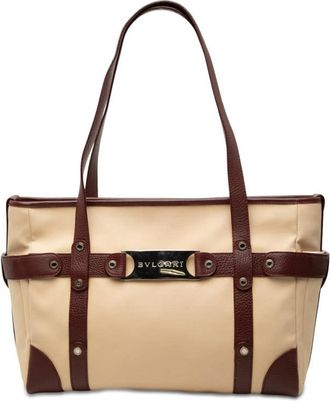 Bulgari Pre-owned Bvlgari Leather Trimmed Canvas Tote Ladies L6JRJ2Y06BRXC5F8