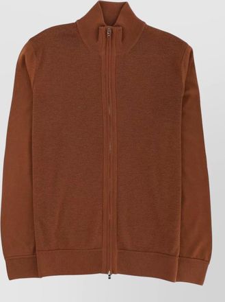 HUGO BOSS virgin wool zip neck jumper