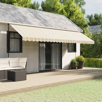 vidaXL Tela De Repuesto Para Toldo Naranja Y Azul 600x350 Cm Poli&eacute;ster Vidaxl