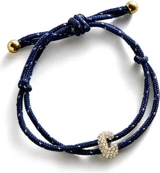 BaubleBar Initial Custom Paracord Bracelet in Blue C at Nordstrom