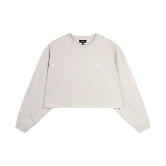ALIX The Label Alix The Label - Gebreide trui met print op de rug - Dames - Sweatshirts & Hoodies - Grijs - Maat: XL Katoen