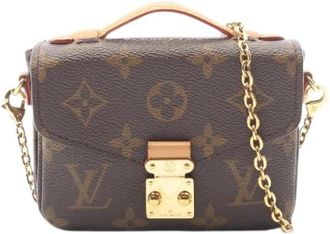 Louis Vuitton Pre-owned Micro Metis Monogram Handbag - Dames - Vintage Mini Tas - Bruin - ONE Size - Leer - Vintage