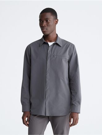 Calvin Klein Mens Athletic Hidden Pocket Shirt - Grey - XXL