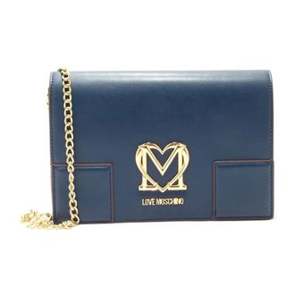Moschino Tassen, Dames, Blauw, ONE Size, Leer, Craftsman Crossbody Bag