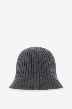 Brunello Cucinelli Rippstrick-Fischerhut aus Wolle und Kaschmir