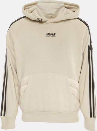 Moncler X Adidas Grey Cotton And Puffer Trim Hoodie