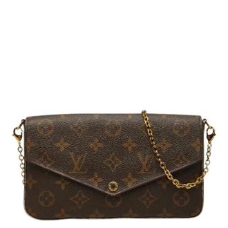 Louis Vuitton Pre-owned Pochette Felicie Monogram Schoudertas - Dames - Pre-owned - Bruin - Maat: ONE Size Leer