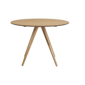 Miliboo Mesa De Comedor Redonda De Dise&ntilde;o En Madera Clara Fresno D106 Cm Walford