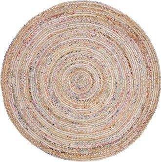 Safavieh Alfombra yute/algod&oacute;n beige/multicolor 213 x 213 cm