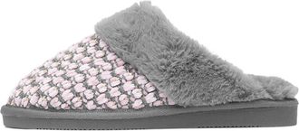 Jo & Joe Persian Womens Grey Faux Fur Slipper - Size 8 UK - Grey