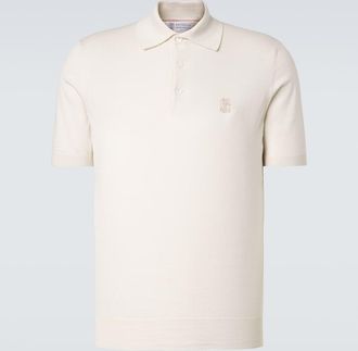 Brunello Cucinelli Polo in piqu&eacute; di cotone con logo