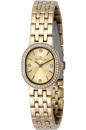 Invicta Angel 48135 Dames Horloge - Quartz Uurwerk - Roestvrij Staal met gouden Wijzerplaat - 20mm