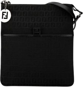 Fendi Pre-owned Cross Body Bags, female, Black, Size: ONE SIZE Pre-owned Canvas Crossbody Bag