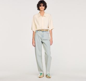 Sandro Square Cross loose-fit shirt