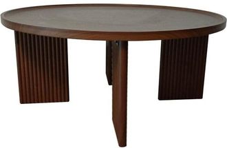 Calicosy Mesa De Centro Redonda &Oslash;80 Cm Efecto Nogal Naia