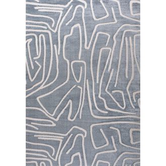 Jonathan Y Designs Alcina Modern Scandinavian Graphic Lines High-Low Area Rug in Blue/white at Nordstrom, Size 4Ft 0In X 6Ft 0In