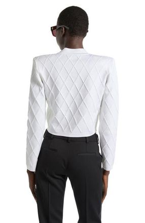 Balmain Cropped knit cardigan in White at Nordstrom, Size 36 Eu