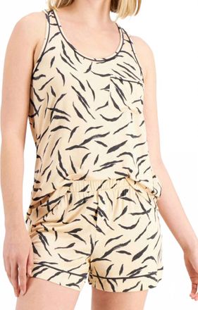 Alfani Sleepwear Tank & Shorts Pajama Set In Zebra