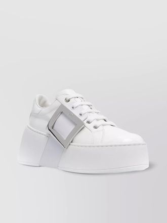 Roger Vivier leather flatform low-top sneakers