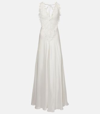 Rodarte Bridal embellished silk satin gown