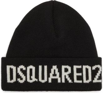 Dsquared2 Zwarte Hoeden & Petten Aw 24 - Heren - Hoeden - Zwart - ONE Size - Wol - Accessoires
