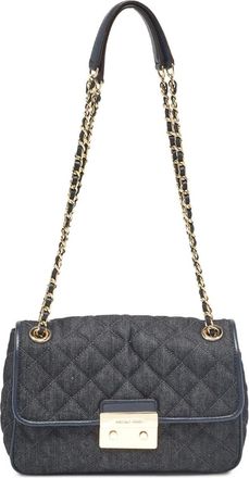 Michael Kors Borsa a spalla Sloan denim trapuntata - Blu