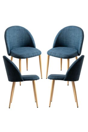 Regalos Miguel Packs Sillas Comedor - Pack 4 Sillas Vint Tela - Azul Marino