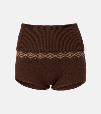 Magda Butrym Jacquard wool shorts