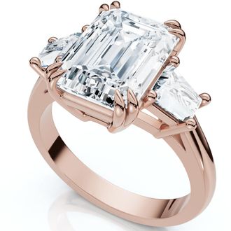Pompeii3 Certified 4.40Ct Emerald Diamond Engagement Ring 14k Gold or Platinum Lab Grown