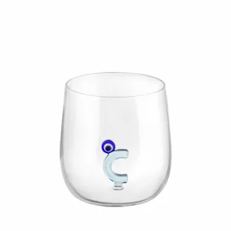 KASANOVA Bicchiere lettera C occhio in vetro borosilicato design Benny Setti