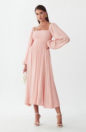 ST MRLO True Midi Dress in Blush at Nordstrom, Size 14