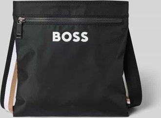 HUGO BOSS Umhängetasche mit kontrastfarbenem Label Print Modell CATCH_3.0 in Black, Größe 1