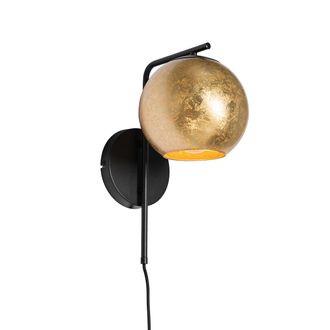 QAZQA Appliques Bert - Moderno - Vetro,acciaio - Nero - Sfera E27 Max. 1 X 7 Watt - Qazqa