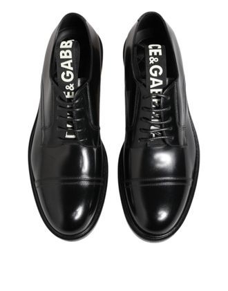 Dolce & Gabbana Black Leather Dress Lace Up Men Formal Shoes Calf