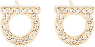 Ferragamo Crystal Gancini Stud Oorbellen - Dames - Oorbellen - Geel - ONE Size - Accessoires