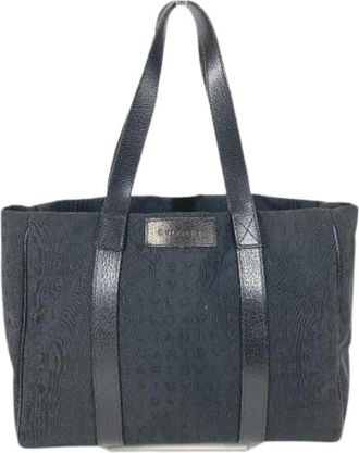 Bulgari Pre-owned Tote Bags, female, Black, Size: ONE SIZE Pre-owned Logomania Shoulder Tote
