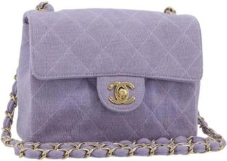 Chanel Pre-owned Vintage Shoulder Bag - Dames - Vintage Schoudertas - Paars - ONE Size - Katoen - Vintage