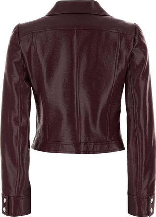 Courr&egrave;ges Womens Aubergine Vinyl Blazer Burgundy Giubbini Jacket
