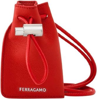 Ferragamo Mini Drawstring Leather Pouch
