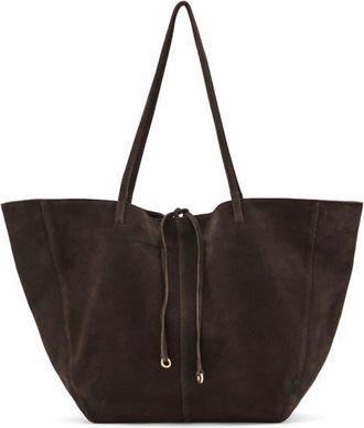 Mango Suede Shopper Bag in Chocolate at Nordstrom